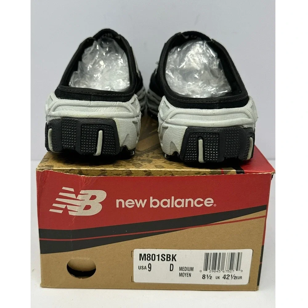 New Balance 801 All Terrain Mules Mens 9 Black Grey Slip On Shoes M801SBK